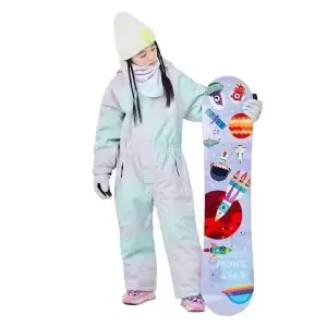 Padded One Piece Kids Skiing Jumpsuit 