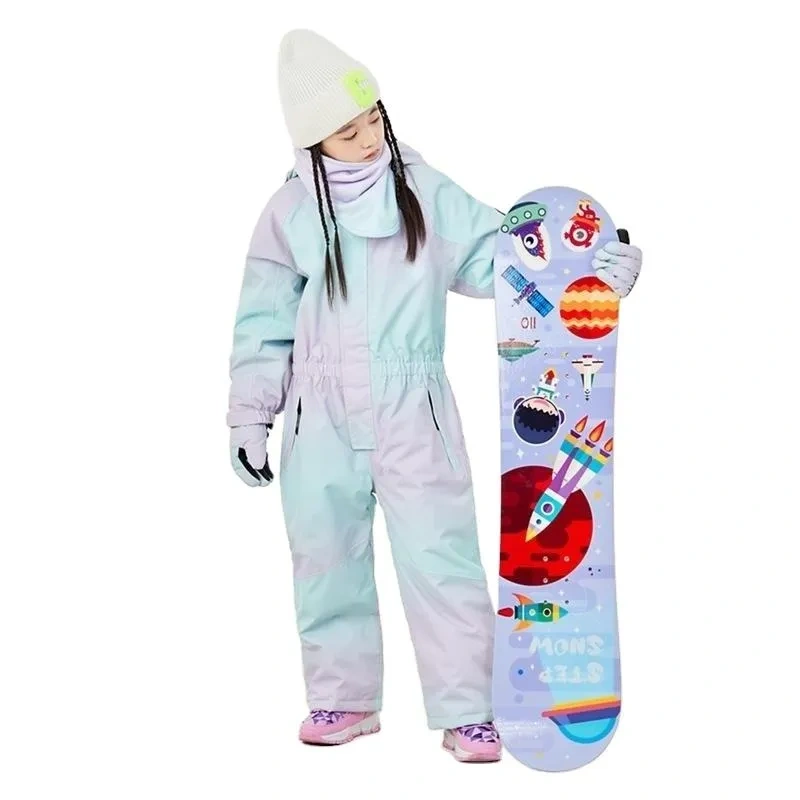 Padded One Piece Kids Skiing Jumpsuit