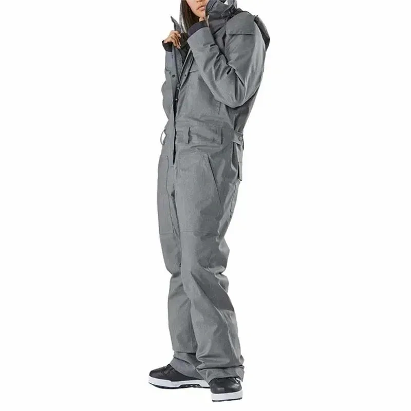 Insulated Denim One-Piece Ski Outfit